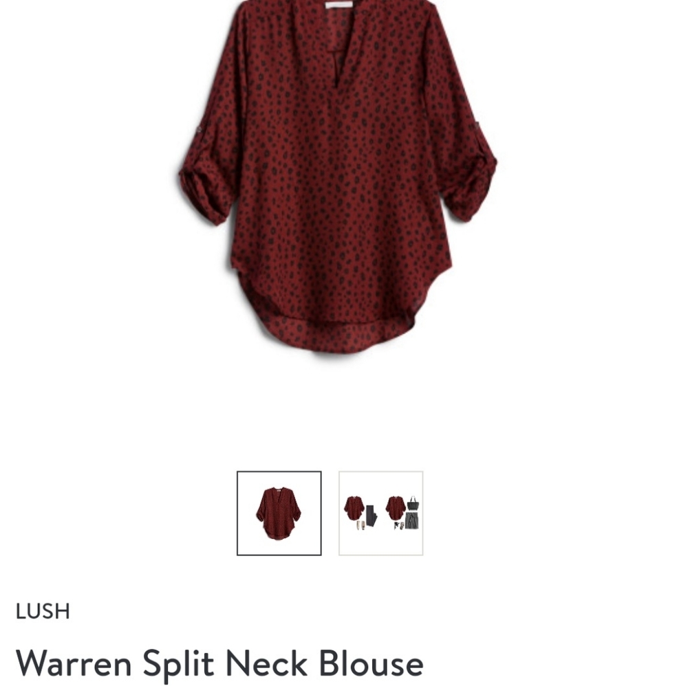 LUSH Warren Split Neck Blouse